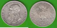 Sachsen-Meiningen 5 Mark Georg II. 1866-1914, mit langem Bart, hübsch -