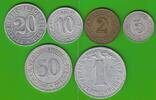 2 Pfennig bis 1 Mark 1924 Bremen der komplette Satz, selten ss-vz bis vz