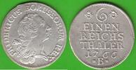 Preußen 1/6 Taler Friedrich II. der Große 1740-1786, Breslau, sehr hübsch -