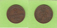 Oldenburg Birkenfeld 2 Pfennige selten