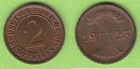 Weimarer Republik 2 Rentenpfennig Prachtexemplar