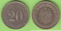 Kaiserreich 20 Pfennig toll erhalten, selten in dieser Qualität
