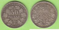 Kaiserreich 50 Pfennig hübsch, selten in guter Qualität