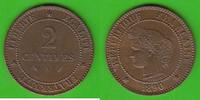 Frankreich 2 Centimes sehr hübsch, niedrige Auflage -