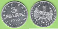 Weimarer Republik 3 Mark Verfassungstag, als Polierte Platte selten -