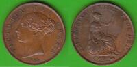 Großbritannien Half Penny Victoria 1837-1901, toll erhalten -