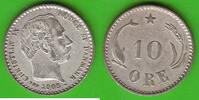 Dänemark 10 Öre Christian IX. 1863-1906, hübsch -