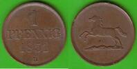 Braunschweig 1 Pfennig Wilhelm 1831-1884, hübsch -