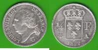 Frankreich 1/4 Franc Louis XVIII. 1815-1824, hübsch, selten -