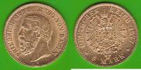 Baden 5 Mark GOLD, Friedrich I. 1856-1907, sehr hübsch -