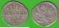 Hessen-Kassel 6 Heller Wilhelm VIII. 1751-1760, toll erhalten -