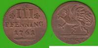 Rostock 3 Pfennig hübsch, sehr selten in dieser Qualität -