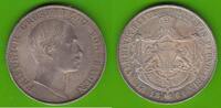 Vereinstaler 1861 Baden Friedrich I. 1852-1907, sehr hübsch vz+/vz-st, herrliche Patina, kleiner Kratzer