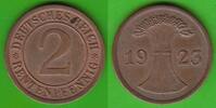 Weimarer Republik 2 Rentenpfennig toll erhalten, besserer Jahrgang -