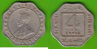 Britisch-Indien 4 Annas George V. 1910-1936, Calcutta -