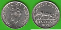 Britisch-Indien 1/4 Rupee George VI. 1936-1952, toll erhalten -