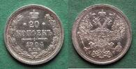 Russland Nikolaus II. 1894-1917, sehr hübsch 20 Kopeken 1904 vz+/vz-st