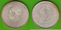 Weimarer Republik 3 Reichsmark Goethe, sehr hübsch -