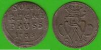 Brandenburg-Preußen Schilling Friedrich Wilhelm I. 1713-1740, Königsberg, seltene Qualität -