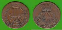 Münster, Bistum 3 Pfennig Friedrich Christian von Plettenberg 1688-1706 -