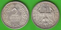 Weimarer Republik 2 Reichsmark hübsch -