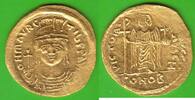 Byzanz Solidus GOLD, Mauricius Tiberius 582-602, 8. Offizin, hübsch -