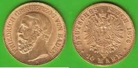 Baden 10 Mark GOLD, Friedrich I. 1856-1907, sehr hübsch -