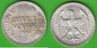 Weimarer Republik 3 Mark sehr hübsch -