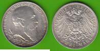 Baden 2 Mark Friedrich I. 1856-1907, Regierungsjubiläum, toll erhalten -