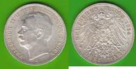 Baden 3 Mark Friedrich II. 1907-1918, hübsch -