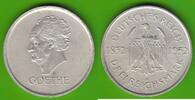 Weimarer Republik 3 Reichsmark Goethe, hübsch -