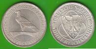 Weimarer Republik 3 Reichsmark Rheinlandräumung, hübsch -