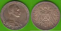 3 Mark 1913 Preußen Wilhelm II. 1888-1918, Regierungsjubiläum, toll erhalten fast Stempelglanz