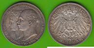 Mecklenburg-Schwerin 2 Mark Friedrich Franz IV. 1897-1918, Hochzeit, sehr hübsch -