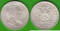 Württemberg 5 Mark Wilhelm II. 1891-1918, hübsch -