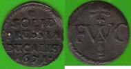 Schilling 1671 Brandenburg-Preußen Friedrich Wilhelm 1640-1688, hübsch, seltenes Jahr ss+, kleines Zainende
