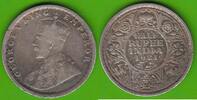 Britisch-Indien 1/2 Rupee George V. 1910-1936, Calcutta -