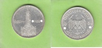 Drittes Reich 5 Reichsmark Kirche mit Datum, überdurchschnittlich
