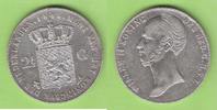 Niederlande 2 1/2 Gulden Münzmeisterzeichen Lilie mit Punkt, selten