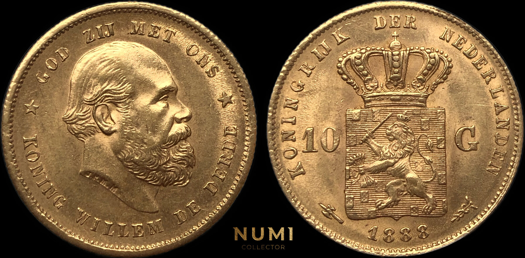 Nederland 10 Gulden 1888 Willem III Gold | MA-Shops