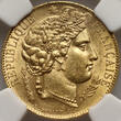 France 20 Francs 1850-A Second Republic, Paris, Ceres NGC AU58