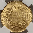 France 20 Francs 1850-A Second Republic, Paris, Ceres NGC AU58