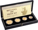 Great Britain Set 1/10 - 1 oz 1987 Gold Britannia Coin Set Proof PP