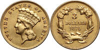 USA Philadelphia, $3 Indian Princess Head 3 Dollars 1874 SS