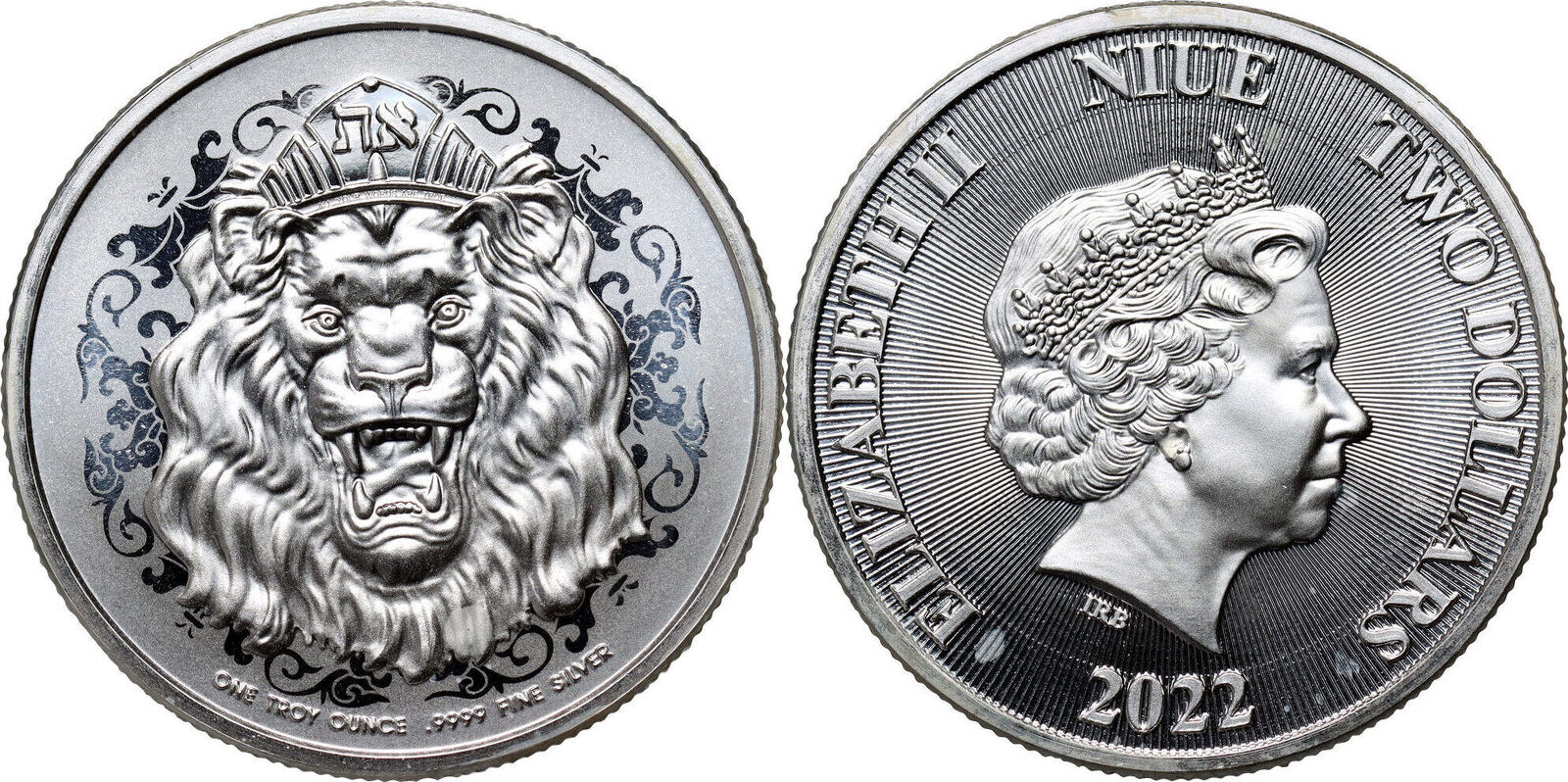 NIUE 2 Dollars 2022 Elizabeth II, Roaring Lion ST | MA-Shops