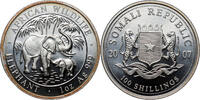 SOMALIA 100 Shillings Silver Mother Elephant and baby -