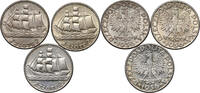 POLAND Set 3 x 2 Zlotys 15th Anniversary of Gdynia Seaport -