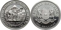 Somalia 100 shillings Elephant, 1 oz silver, scarce -