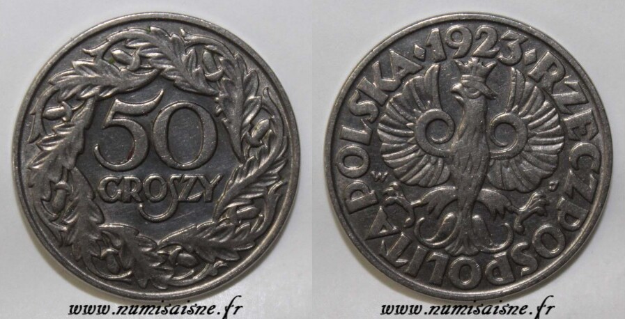 Pologne POLEN Y 13 50 GROSZY 1923 SS/VZ