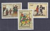 Niger Lot de timbres NIGER - 3 BRIEFMARKEN - 100 + 150 + 200 FRANCS - 1971 -